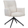 ARMLEHNSTUHL  Sitzfläche 360° drehbar, inklusive Armlehnen, automatische Rückholfunktion Webstoff  - Beige/Schwarz, Design, Textil/Metall (65/91/65cm) - Novel