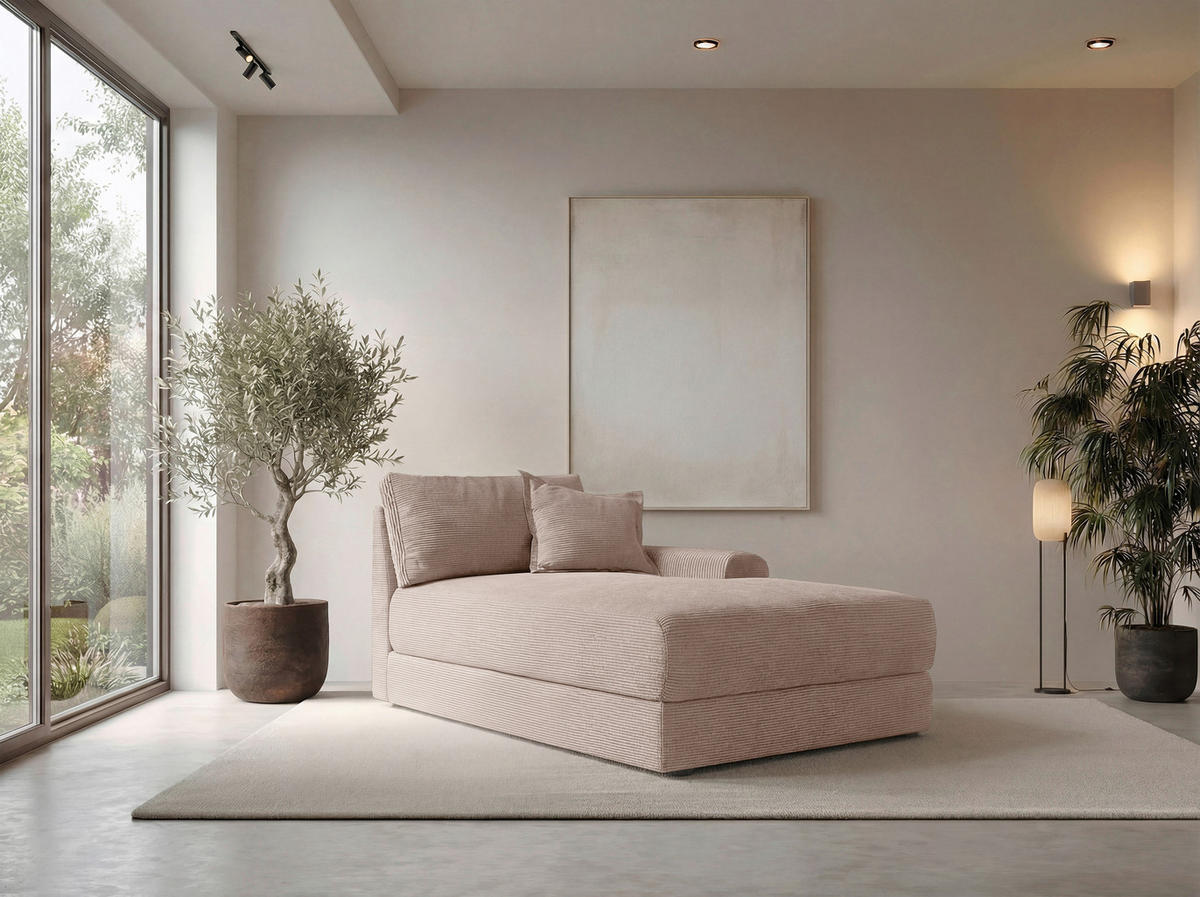 BIGSOFA Cord Rosa  - Schwarz/Rosa, MODERN, Kunststoff/Textil (117/93/190cm) - Carryhome