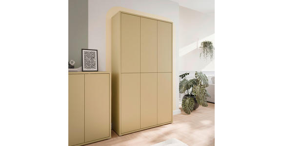 SCHUHSCHRANK  in 109,2/191,9/34,9 cm  - Hellgelb/Grau, MODERN, Holzwerkstoff/Kunststoff (109,2/191,9/34,9cm) - Carryhome