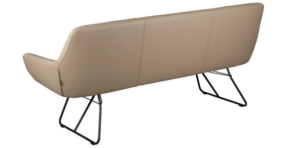 SITZBANK 201,5/87/67,5 cm Echtleder Schwarz, Taupe  - Taupe/Schwarz, Design, Leder/Metall (201,5/87/67,5cm) - Dieter Knoll