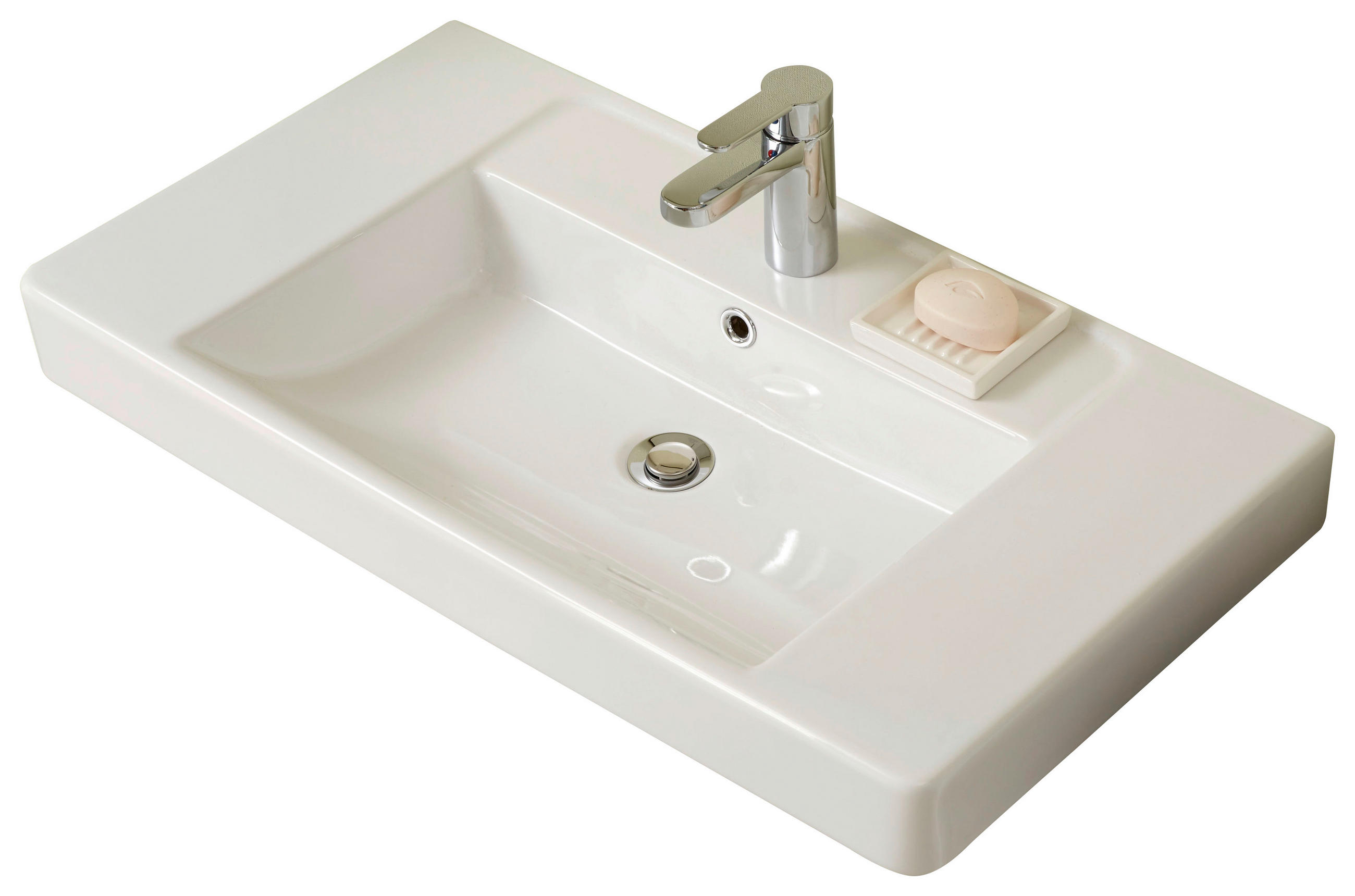 WASCHBECKEN  - Weiss, Basics, Keramik (80/9/45cm) - Xora