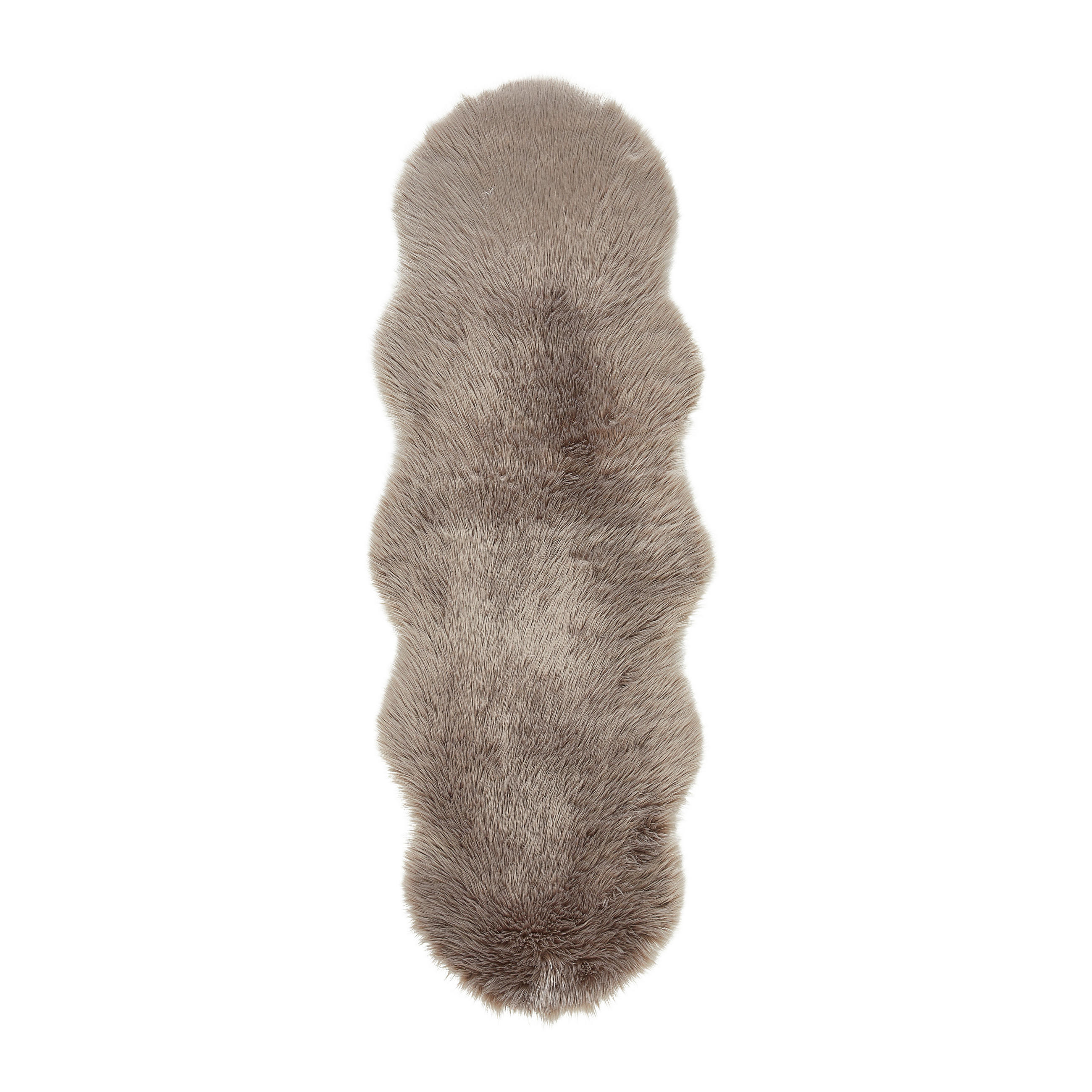 UMĚLÁ KOŽEŠINA, 60/180 cm, šedohnědá - šedohnědá, Basics, kožešina/plast (60/180cm) - Novel