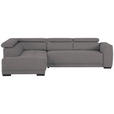 ECKSOFA Ottomane links, Eckteil  Anthrazit Struktur  - Anthrazit/Schwarz, Design, Kunststoff/Textil (205/284cm) - Xora