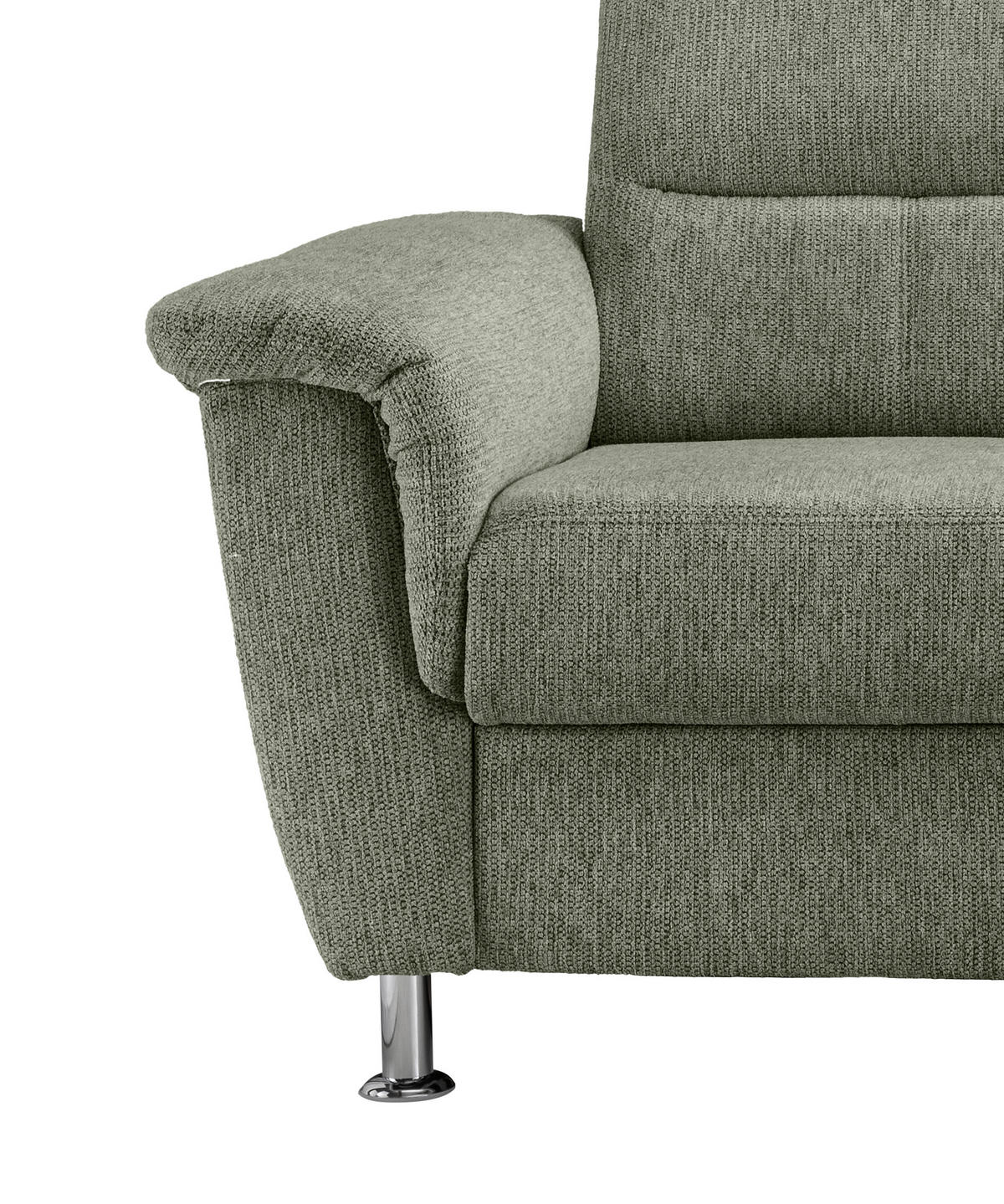 ECKSOFA in Chenille Grün  - Chromfarben/Grün, Konventionell, Textil/Metall (184/231cm) - Livetastic