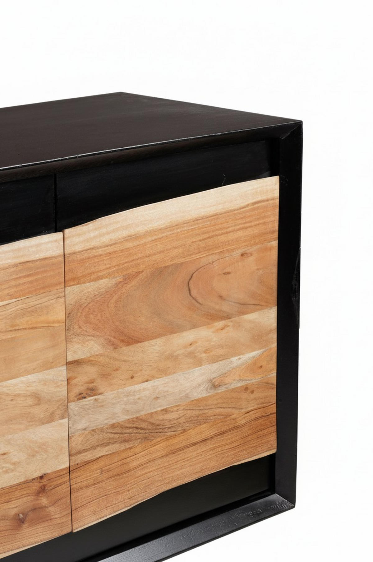 SIDEBOARD  in 168/76/61 cm  - Schwarz/Naturfarben, Design, Holz/Metall (168/76/61cm) - Livetastic