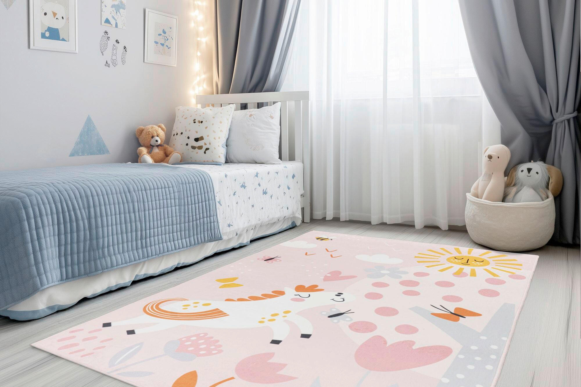 Thumbnail - Obsession Kinderteppich My Magic Kids, Mehrfarbig, Textil, Pferd, rechteckig, 160x230 cm, für Fußbodenheizung geeignet, ...