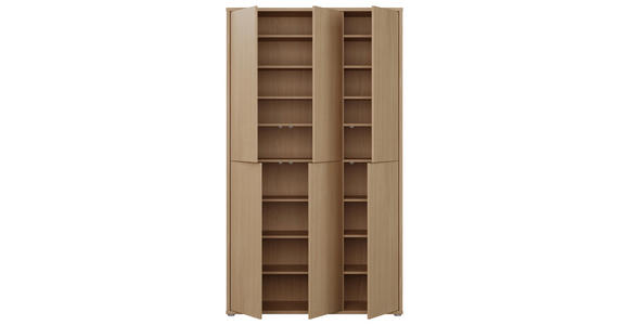 SCHUHSCHRANK 109,2/191,9/34,9 cm  - Eichefarben/Grau, MODERN, Holzwerkstoff/Kunststoff (109,2/191,9/34,9cm) - Carryhome