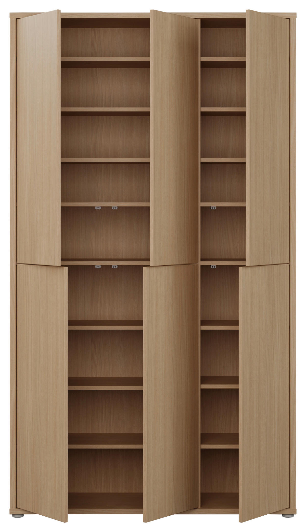 SCHUHSCHRANK 109,2/191,9/34,9 cm  - Eichefarben/Grau, MODERN, Holzwerkstoff/Kunststoff (109,2/191,9/34,9cm) - Carryhome