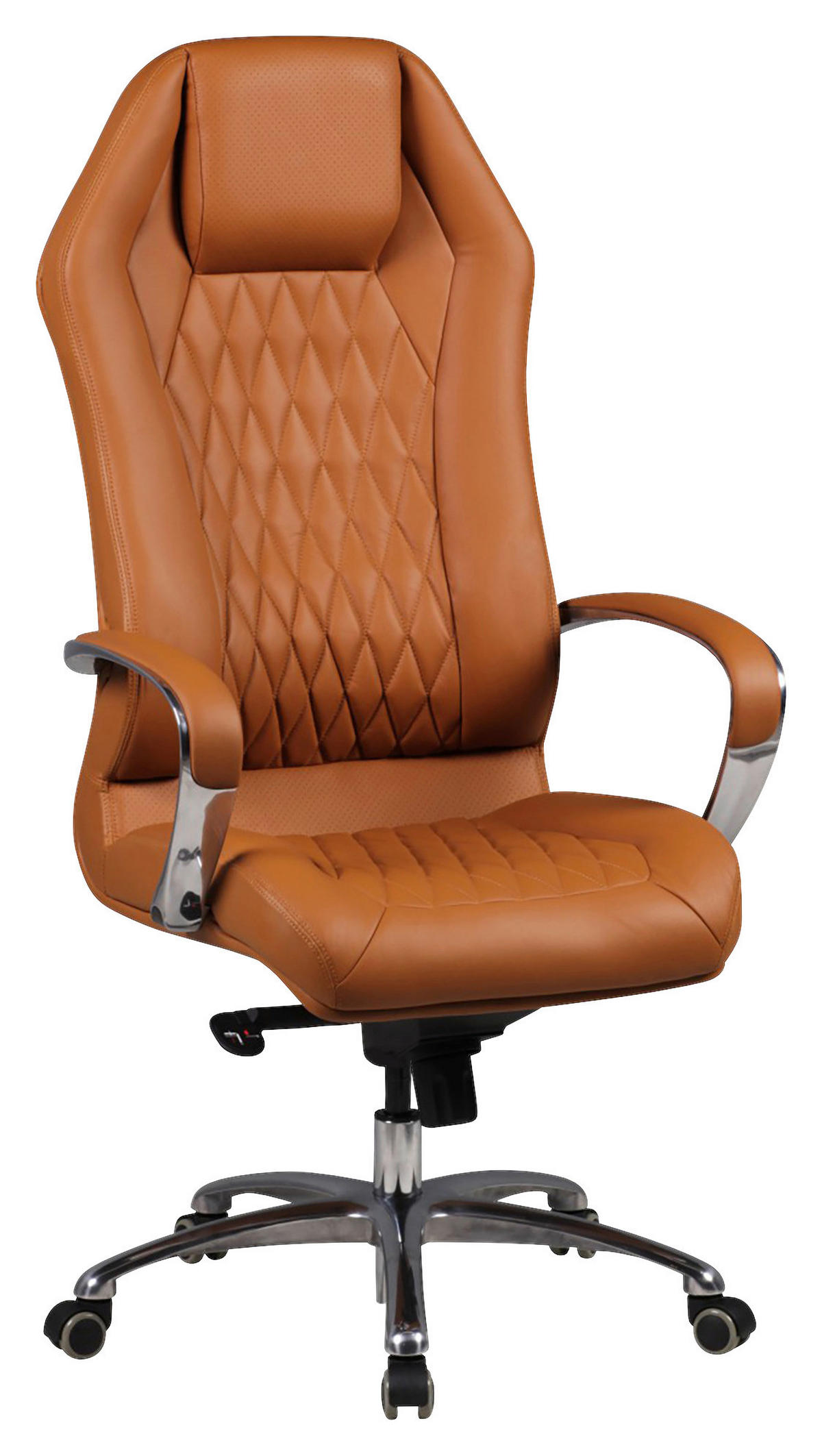 FŐNÖKI SZÉK  világosbarna  - alumínium színű/világosbarna, Modern, műanyag/bőr (67/136/67cm) - MID.YOU