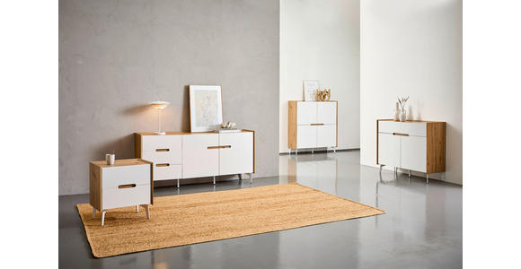 SIDEBOARD in 164/78/40 cm - Eiche Artisan/Weiß, Design, Holzwerkstoff/Metall (164/78/40cm) - Carryhome