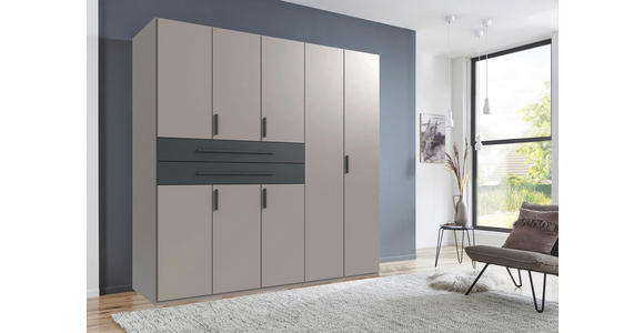 KLEIDERSCHRANK  in Graphitfarben, Grau, Sahara  - Graphitfarben/Grau, Design, Holzwerkstoff (225/208/65cm) - Carryhome