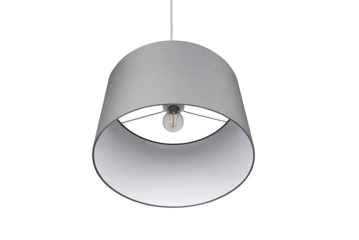 HÄNGLAMPA 40/150 cm  - grå/nickelfärgad, Design, metall/textil (40/150cm) - Trio Leuchten