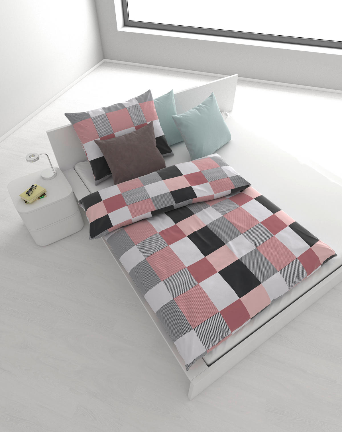 BETTWÄSCHE 2-teilig Mikrofaser 140/200 cm  - Pink/Grau, KONVENTIONELL, Textil (140/200cm) - Boxxx