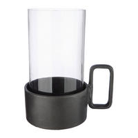 WINDLICHT Dunkelgrau 13/22 cm  - Dunkelgrau, Basics, Glas/Metall (13/22cm)