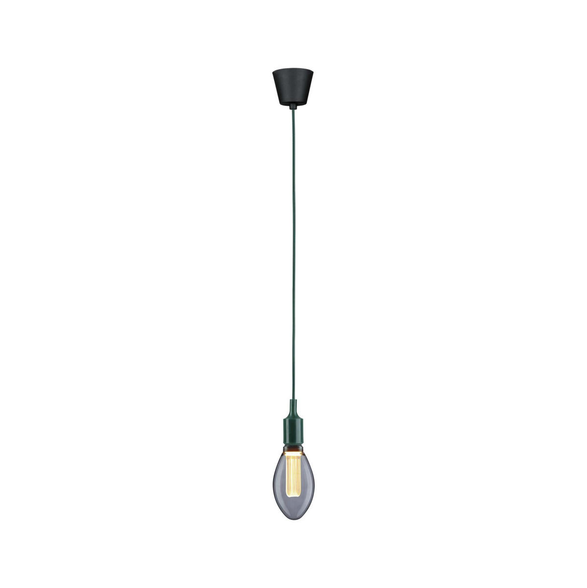HÄNGELEUCHTE 78429 9,0/218 cm   - Schwarz/Grün, Basics, Kunststoff/Textil (9,0/218cm) - Paulmann
