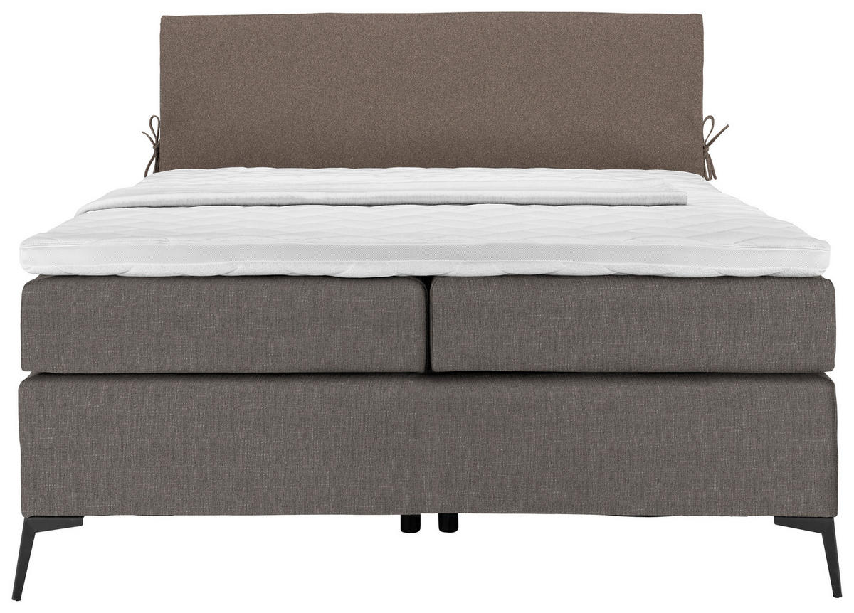 POSTELJA BOXSPRING 120 cm   x 200 cm  , tekstil rjava, siva  - črna/siva, Design, kovina/tekstil (120/200cm) - Hom`in