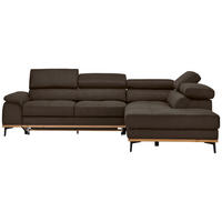 ECKSOFA in Lederlook Anthrazit  282/226 cm  - Anthrazit/Schwarz, Natur, Holz/Textil (282/226cm) - Novel