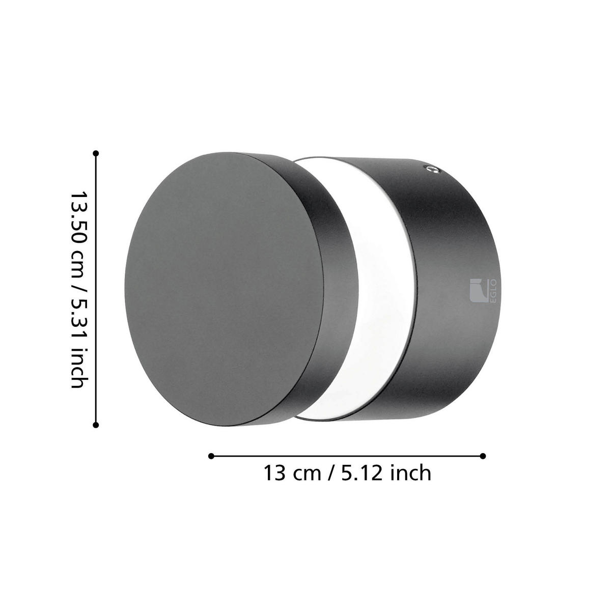 LED-AUßENLEUCHTE 13,5/13 cm   - Transparent/Schwarz, Design, Kunststoff/Metall (13,5/13cm) - Eglo