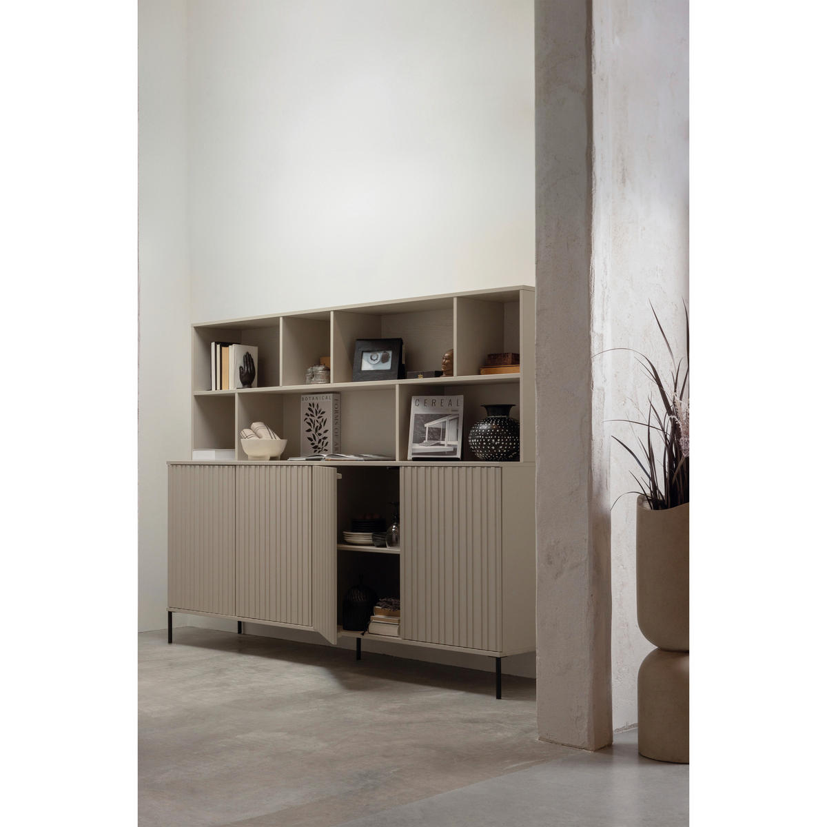 SIDEBOARD 200/85/44 cm  - Schwarz/Grau, Design, Holz/Metall (200/85/44cm) - Livetastic