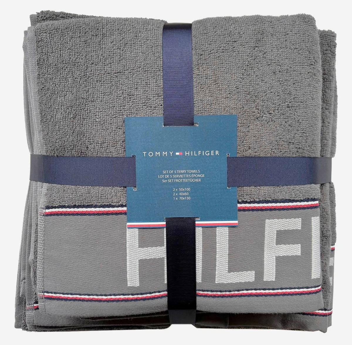FROTTIERSET Degree Grau 5-teilig  - Grau, Basics, Textil - Tommy Hilfiger