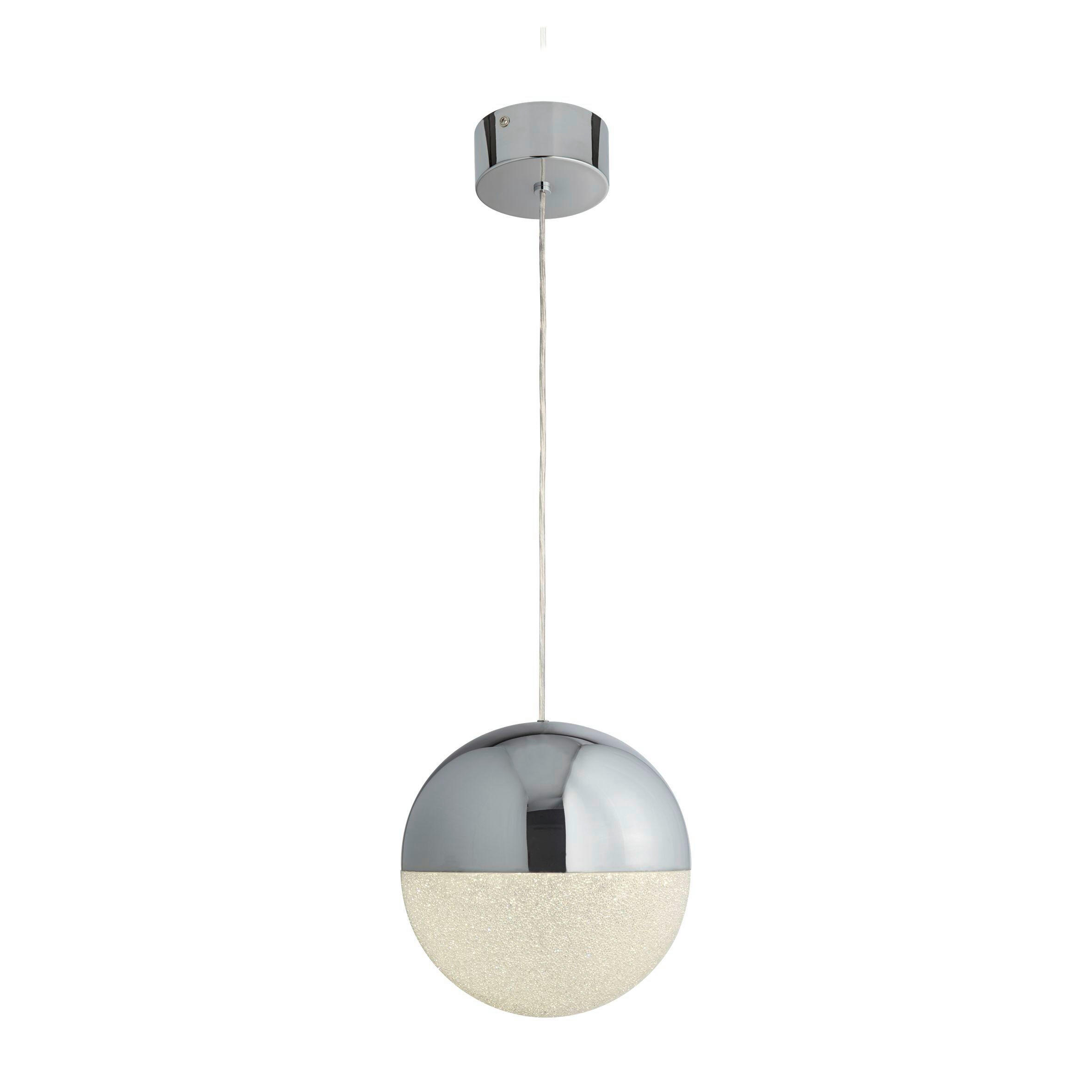 LED-HÄNGELEUCHTE 25/150 cm  - Chromfarben, Design, Glas/Textil (25/150cm)