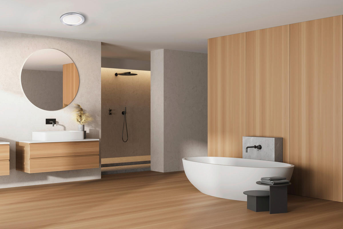 LED-DECKENLEUCHTE Gotland 17 cm  - Chromfarben/Weiß, Basics, Glas/Kunststoff (17cm) - Fischer & Honsel