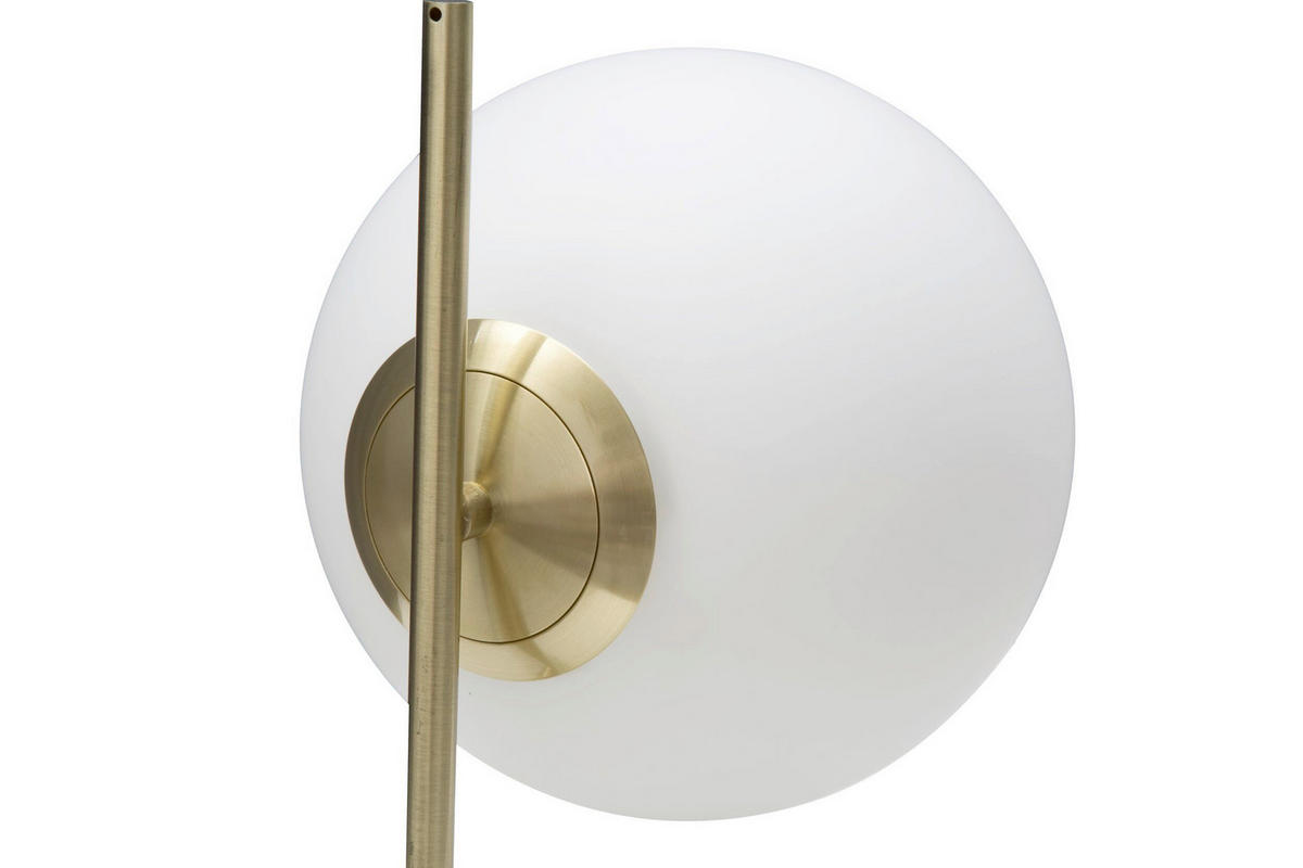 TISCHLEUCHTE 25/27 cm  - Goldfarben/Weiß, Trend, Glas/Metall (25/27cm) - Mauro Ferretti