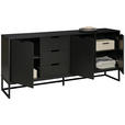 SIDEBOARD in 180/79/40 cm - Anthrazit/Schwarz, Design, Holzwerkstoff/Metall (180/79/40cm) - Novel