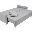SCHLAFSOFA mit Rücken echt Webstoff Grau - Eichefarben/Grau, Design, Holz/Textil (227/98/113cm) - Carryhome