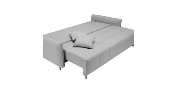 SCHLAFSOFA mit Rücken echt Webstoff Grau - Eichefarben/Grau, Design, Holz/Textil (227/98/113cm) - Carryhome