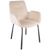 ARMLEHNSTUHL  in Samt  - Creme/Schwarz, MODERN, Textil/Metall (57/87/58,5cm) - Kayoom