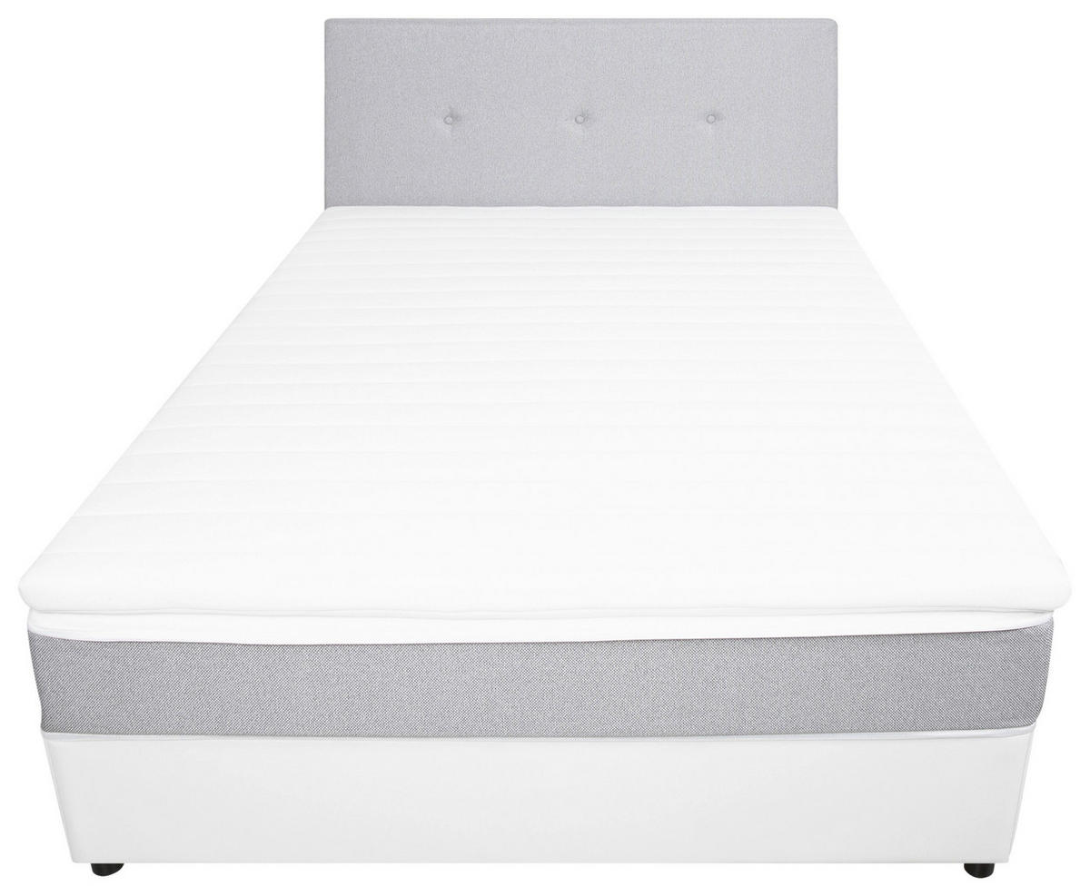 BOXBETT 180/200 cm  in Weiß, Hellgrau  - Hellgrau/Schwarz, KONVENTIONELL, Holz/Textil (180/200cm) - Boxxx