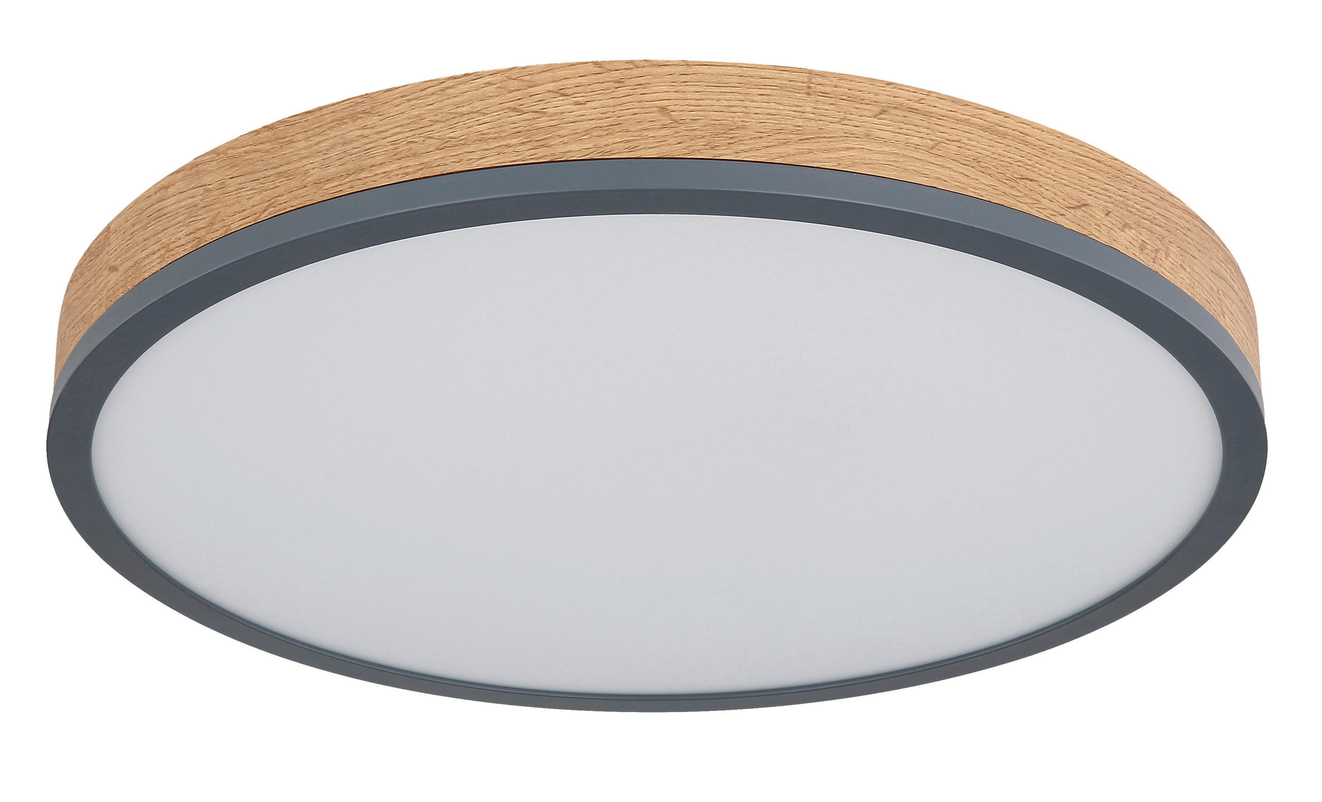 LED-DECKENLEUCHTE 45/8,5 cm   - Anthrazit/Opal, Natur, Holz/Kunststoff (45/8,5cm) - Novel