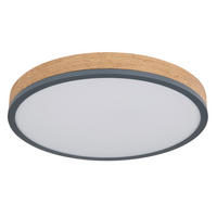 LED SVJETILJKA STROPNA  - antracit/opalna, Natur, drvo/metal (45/8,5cm) - Novel