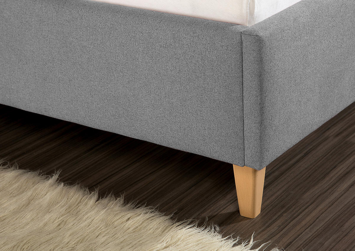 POLSTERBETT 140/200 cm,  in Grau,  - Naturfarben/Grau, MODERN, Holz/Textil (140/200cm) - Livetastic