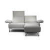 2-SITZER-SOFA in Chenille Hellgrau  - Hellgrau/Schwarz, Design, Textil/Metall (164-194/85/86-94cm) - SENSOO