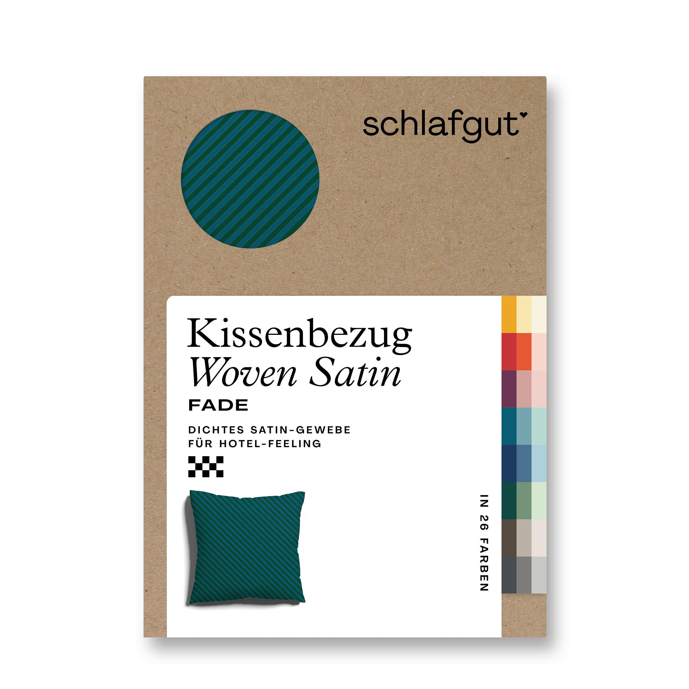KISSENHÜLLE Woven Satin Fade 40/40 cm  - Dunkelgrün/Petrol, Basics, Textil (40/40cm) - Schlafgut