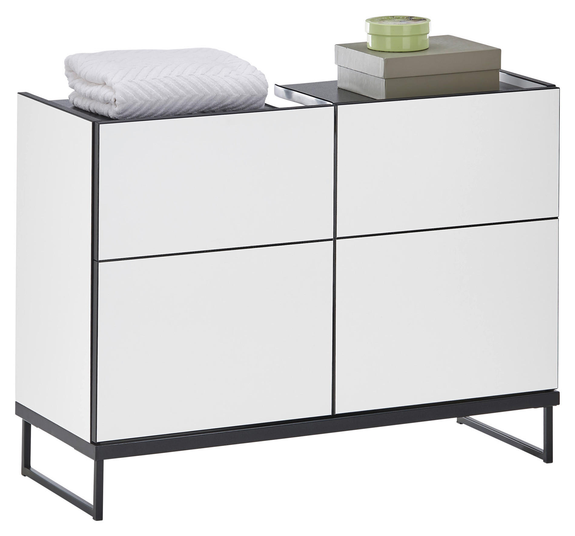 WASCHBECKENUNTERSCHRANK 80/59,4/31 cm  - Schwarz/Weiß, Basics, Holzwerkstoff/Metall (80/59,4/31cm) - MID.YOU