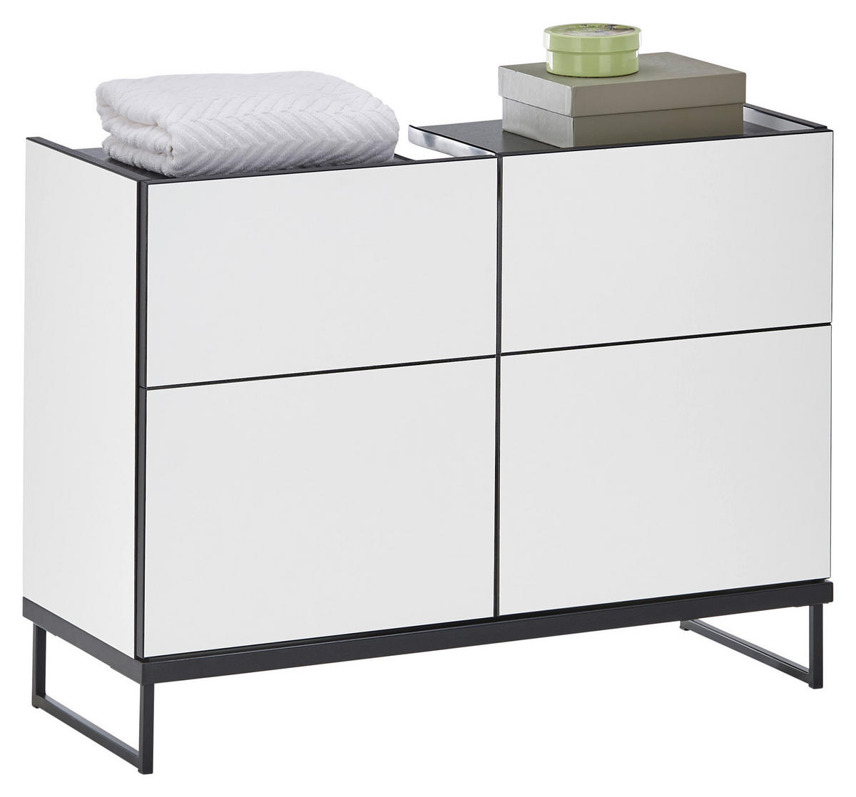 WASCHBECKENUNTERSCHRANK 80/59,4/31 cm  - Schwarz/Weiß, Basics, Holzwerkstoff/Metall (80/59,4/31cm) - MID.YOU