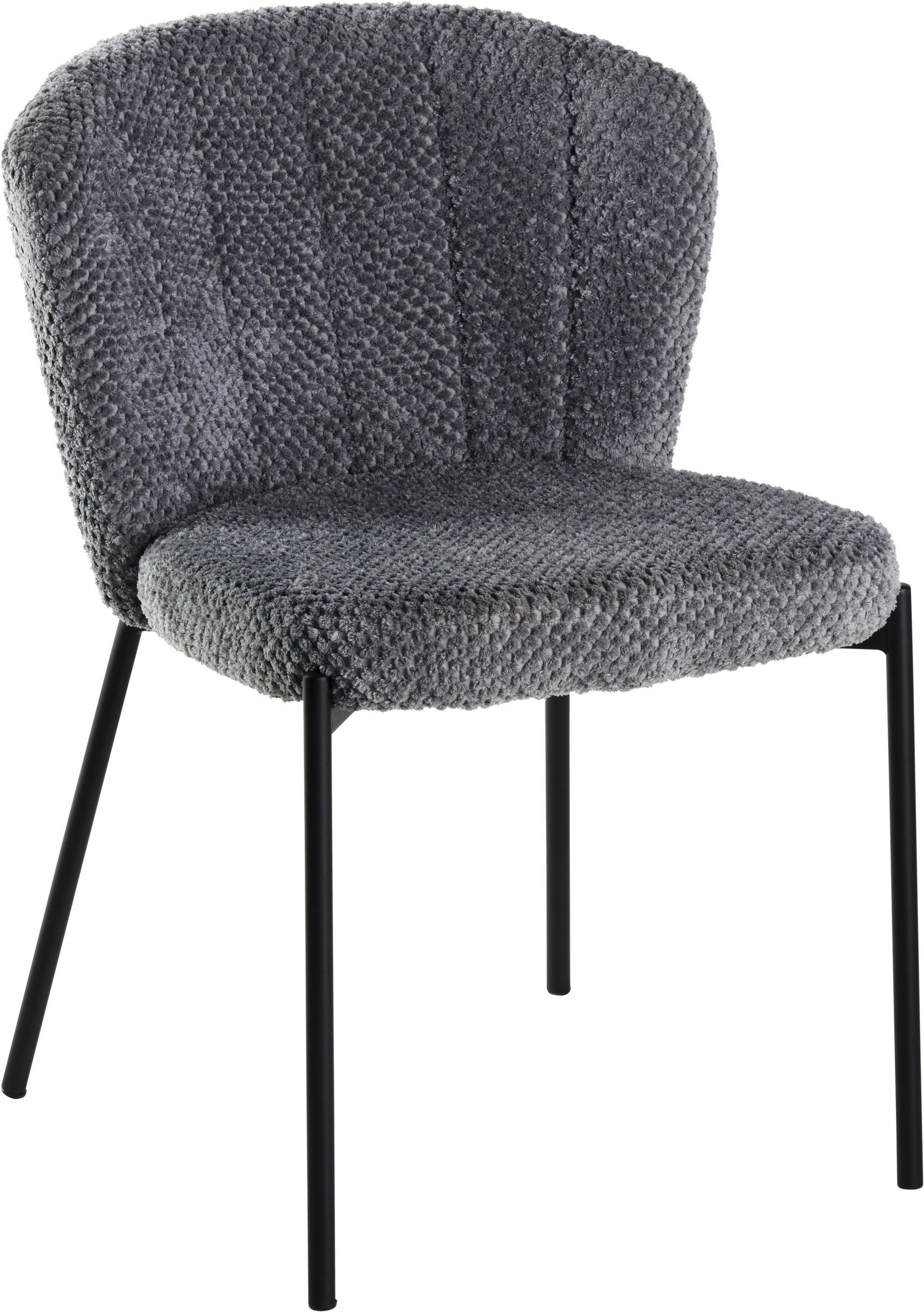 STUHL  in Eisen Struktur Holz, Metall, Textil  - Schwarz/Grau, LIFESTYLE, Holz/Textil (55/79/59cm) - Livetastic