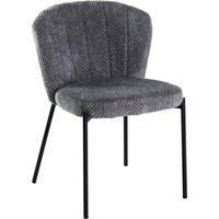 STUHL Struktur Grau Pappel Sperrholz  - Schwarz/Grau, LIFESTYLE, Holz/Textil (55/79/59cm) - Livetastic