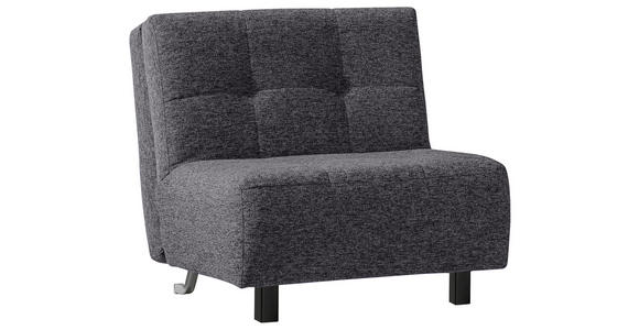 SCHLAFSESSEL Juice in Flachgewebe Grau  - Schwarz/Grau, Design, Textil/Metall (85/92/102cm) - Novel