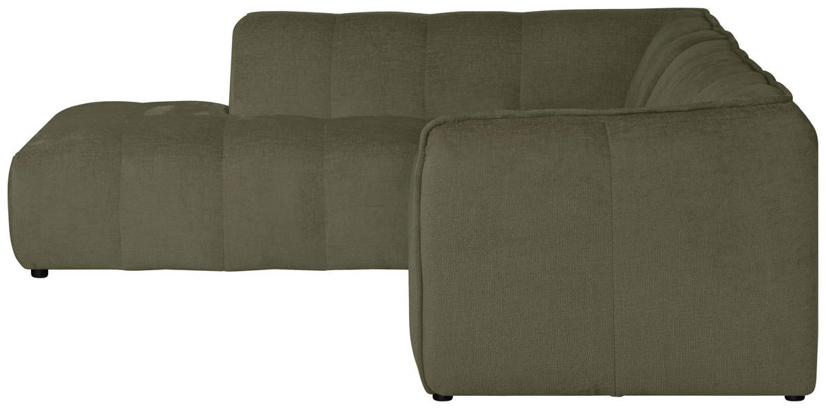 ECKSOFA LIVOLI in Chenille Grün  218/260 cm  - Schwarz/Grün, Design, Textil (218/260cm) - MID.YOU