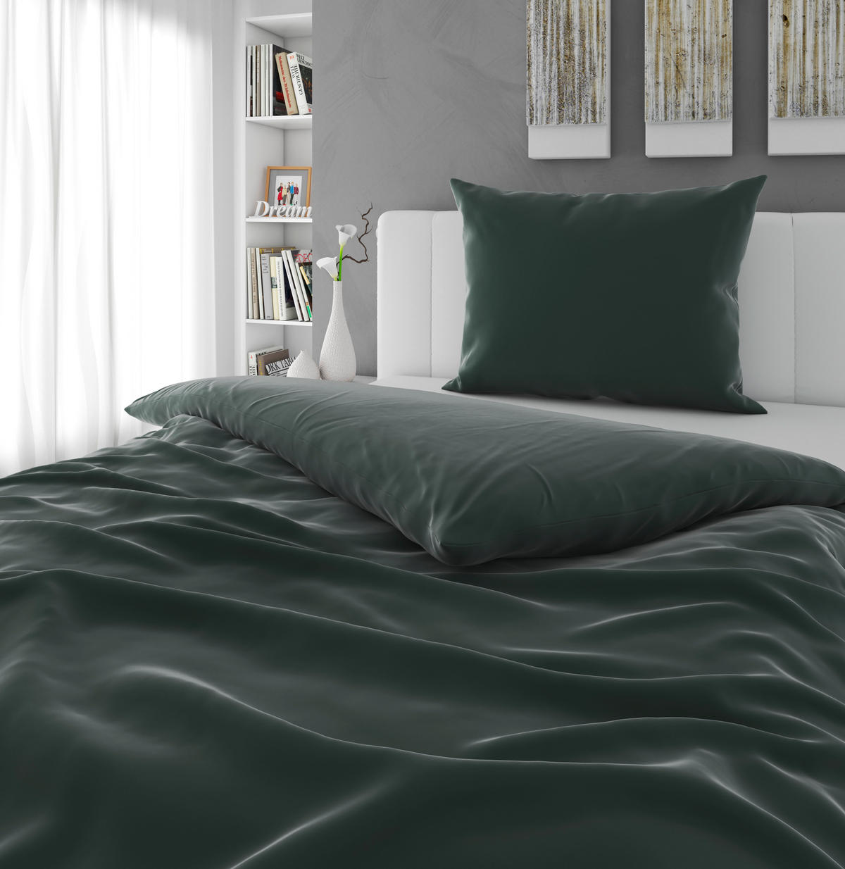 BETTWÄSCHE 2-teilig 140/200 cm  - Grün, Basics, Textil (140/200cm) - Bio:Vio