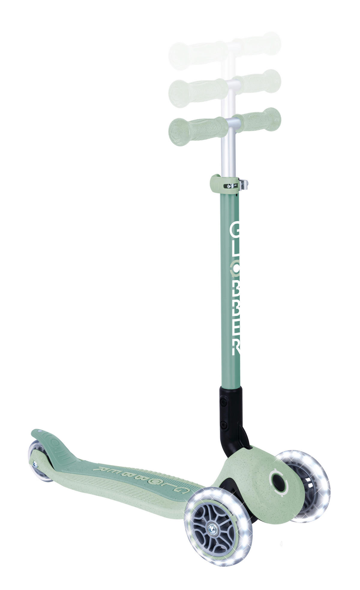 KINDERSCOOTER PRIMO FOLDABLE LIGHTS ECO  - Pastellgrün, LIFESTYLE, Kunststoff/Metall (57,5/28/77,5cm) - GLOBBER