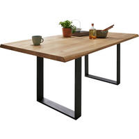 ESSTISCH in Holz 220/100/75 cm  - Wildeiche/Schwarz, LIFESTYLE, Holz/Metall (220/100/75cm) - Linea Natura