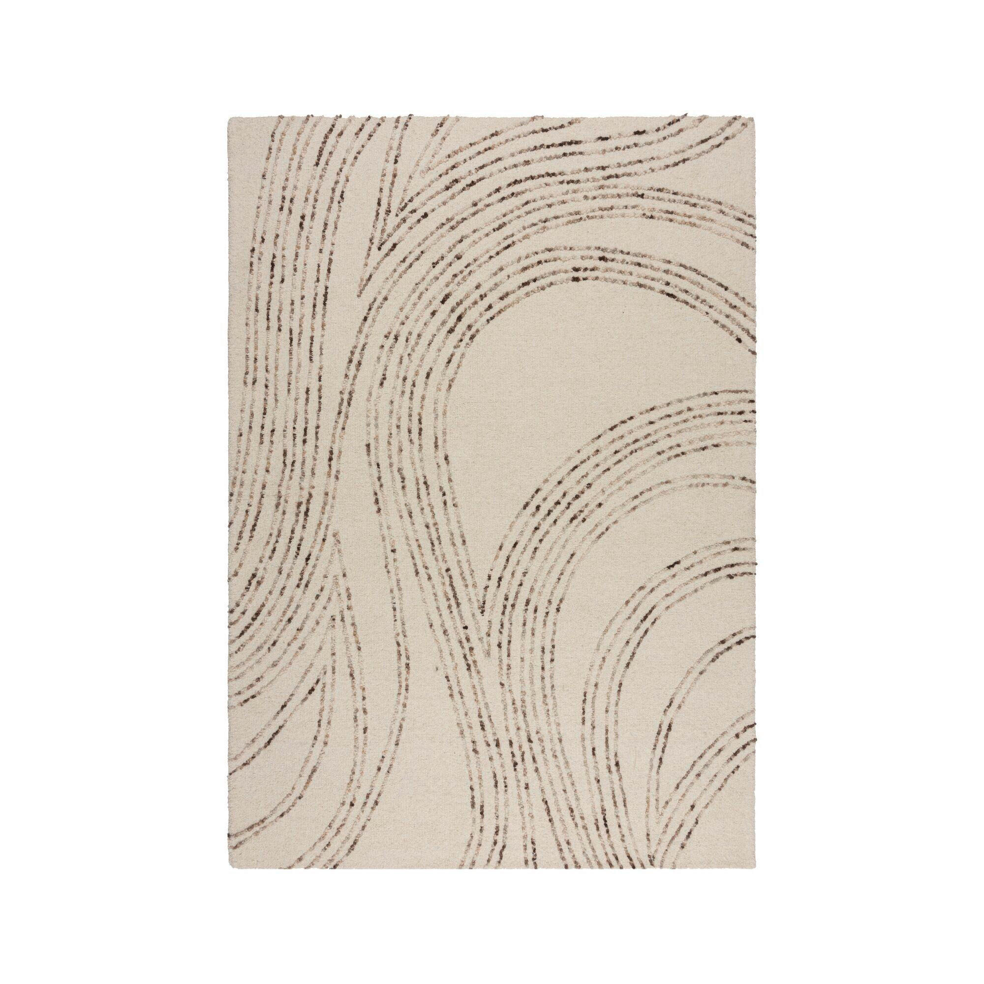 WOLLTEPPICH 80/150 cm ABSTRACT SWIRL WOOL Braun, Naturfarben  - Braun/Naturfarben, KONVENTIONELL, Textil (80/150cm)