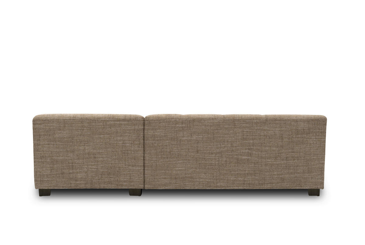ECKSOFA Braun, Beige Webstoff  - Wengefarben/Beige, Design, Holz/Textil (268/153cm) - MID.YOU