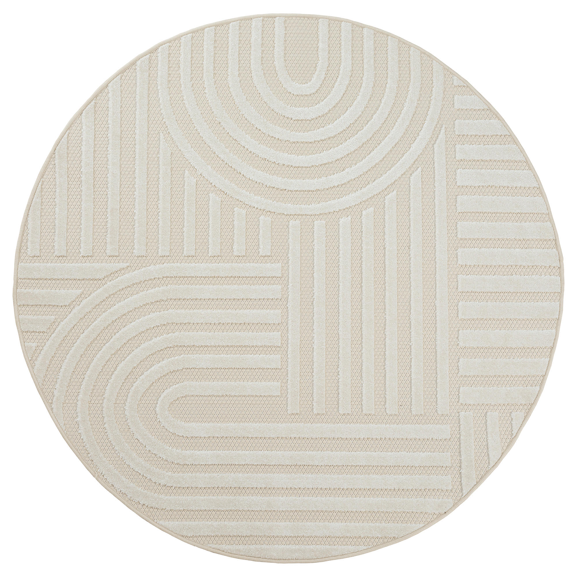 OUTDOORTEPPICH 120 cm Berlin Creme  - Creme, KONVENTIONELL, Kunststoff/Textil (120cm) - Novel