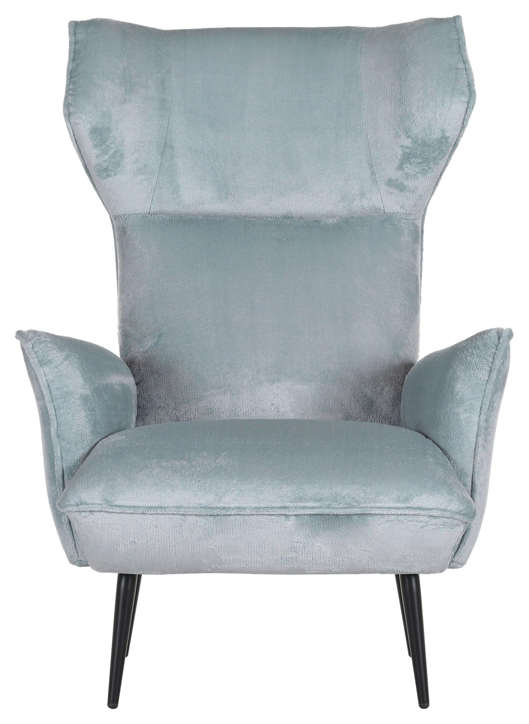 OHRENSESSEL Plüsch Mintgrün  - Schwarz/Hellblau, KONVENTIONELL, Textil/Metall (83/110/92cm) - Carryhome